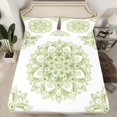 thumbnail image 2 of jejeloiu Green Medallion Floral Full Size Sheets,Boho Mandala Bed Sheets,Bohemian Aesthetic Sheet Sets For Kids,Super Cozy Room Decor,4 Pieces, 2 of 7