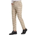thumbnail image 5 of Lars Amadeus Men's Dress Checked Flat Front Business Plaid Formal Pants, 5 of 6