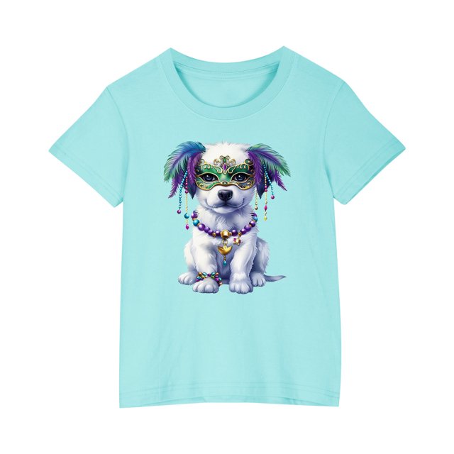 RXIRUCGD 2025 Vêtements d'Été pour Enfants T-shirt Imprimé Mode Mignon Col Rond Manches Courtes