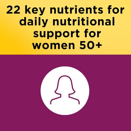 Nature Made Multivitamin For Women 50+ with No Iron Tablets, Women's Multivitamin, 90 Count