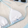 thumbnail image 7 of Staron Women's High Waisted Bikini Set Drawstring Adjustable Push Up Swimsuit Two Piece Beach Vacation Casual, Light Blue M, 7 of 7