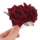 thumbnail image 2 of Peineta con flor de rosa para el cabello, accesorio floral para el cabello, tocado para mujeres y niñas, boda, novia (rojo vino), 2 of 7