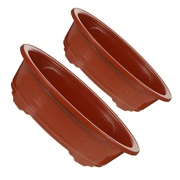 HOOWIFFY 2PCS Oval Plastic Bonsai Pot For Urban Users Indoor Plants With Smooth Surface And Lightweight