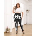 thumbnail image 2 of HDE Womens Plus Size Graphic Leggings Halloween Costume Tights Skeleton Bones 4X, 2 of 6