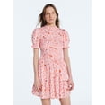thumbnail image 2 of Scoop Women’s and Women's Plus Smocked Floral Mini Dress, Sizes XS-4X, 2 of 5