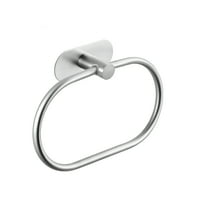 LAMIRO Self Adhesive Towel Ring Brushed Nickel,Oval Shaped Modern Hand Towel Holder,Stainless Steel Adhesive Hand Towel Hanger for Bathroom & Kitchen Wall Mount (No Drilling)
