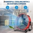 thumbnail image 2 of Kicctian 24 Inch Industrial Drum Fan, 8800 CFM High Velocity Floor Fan, 360° Tilt, 3 Speed Air Circulator for Warehouse, Workshop, Factory, Red, 2 of 6