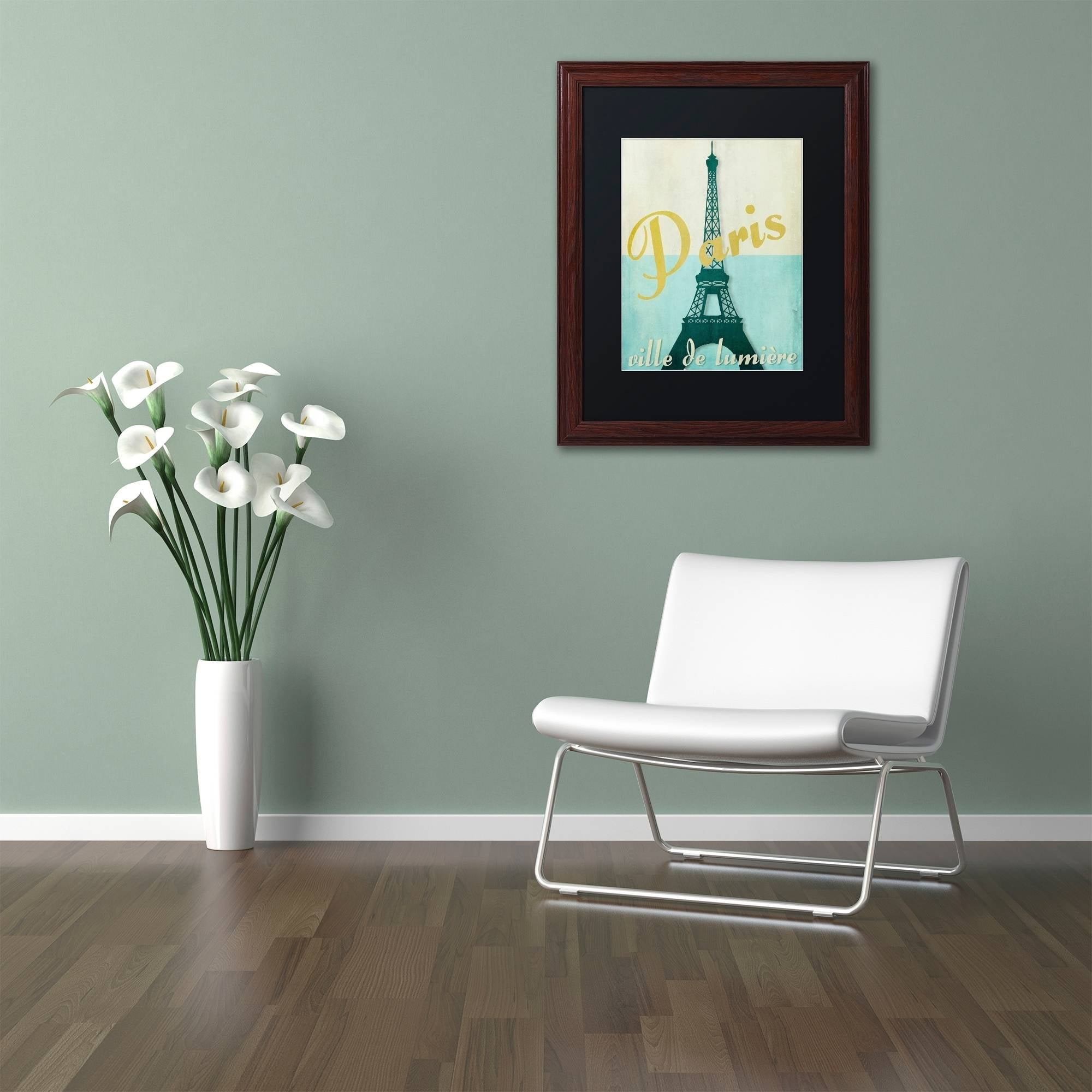 Trademark Fine Art "Paris City of Light" Canvas Art by Color Bakery Black Matte, Wood Frame