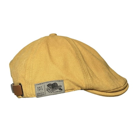 Generic Men Summer Beret Vintage British Solid Color Adjustable Men Beret Hat Painter Hat Unisex Newsboy Cap Cotton Linen Flat Cap Summer Driving Fishing Hunting Hat