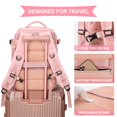 thumbnail image 3 of Mochila de viaje WONHOX Large Impermeable para Mujer Rosa, 3 of 7