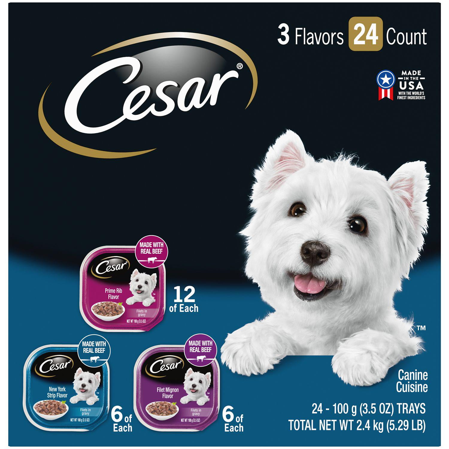 Cesar Classic Loaf in Sauce Easy Peel Variety Pack 3.5 Ounce Pack of 48 Walmart