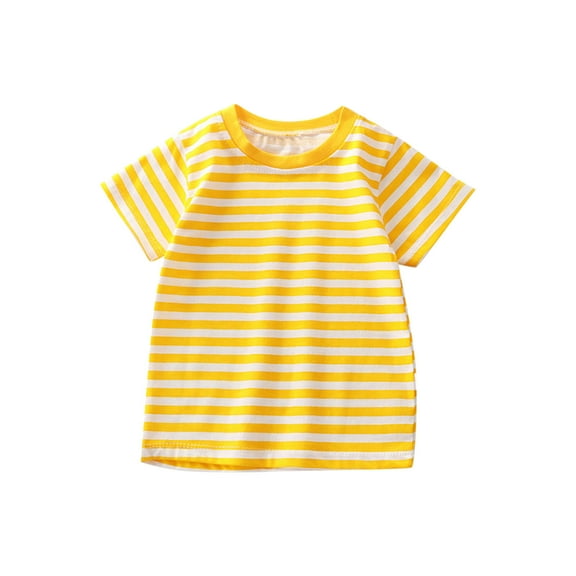 fatyb Boys Girls Cotton Striped T Shirts Crew Neck Short Sleeve Casual Tees Kids Summer Fashion Tops