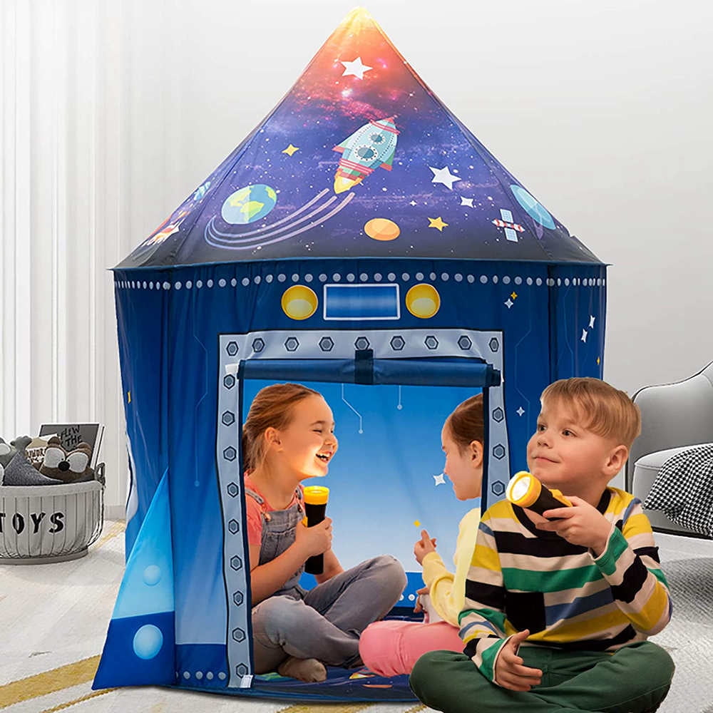 Kids Bed Tent Boys Bedroom Pop Up Tent Bedding Dome Space Planets Birthday Gift 