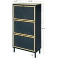 thumbnail image 2 of Metal Shoe Cabinet with 3 Flip Drawers, Modern 3-Tier Shoe Rack Storage Cabinet for Heels, Boots, Slippers, Free Standing Shoe Rack for Living Room Entrance Hallway (Blue-3 Door), 2 of 18