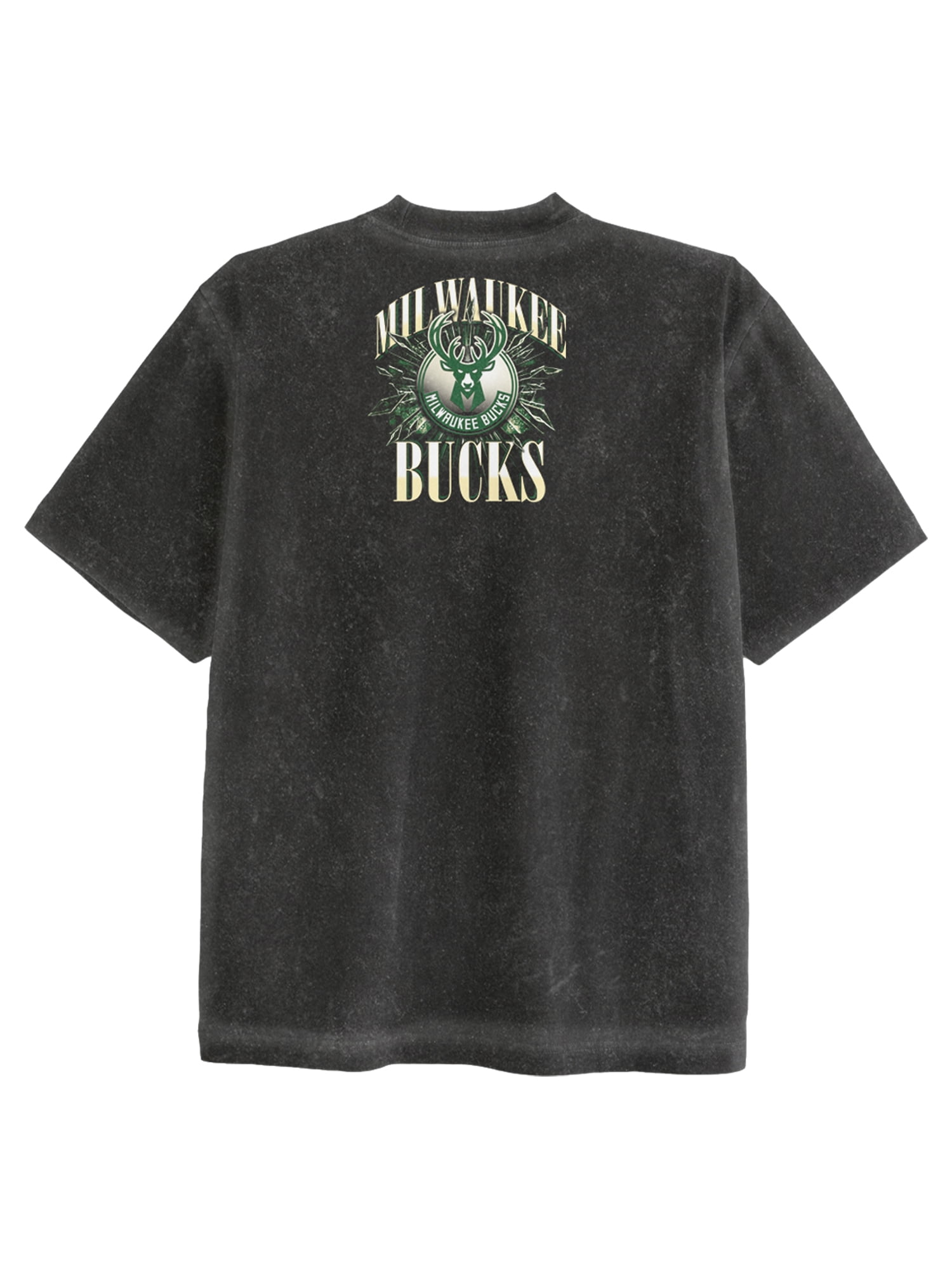 NBA Milwaukee Bucks Men's & Big Men's Front & Back Boxy Fit Mineral Wash Graphic T-Shirt, Sizes XS–4XLT, 2XB–5XB