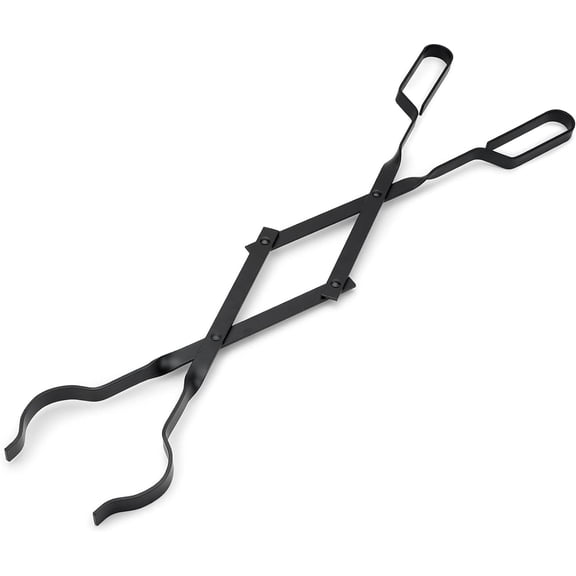 PETGLE Outdoor Campfire Fireplace Tongs, 26" Long, Log Grabber, Black