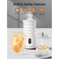 Paris Rhône Milk Frother, 4-in-1 Milk Steamer and Frother, Hot & Cold Foam Milk Warmer with Temperature Control, Auto Shut-Off Frother for Coffee, Latte, Cappuccino, Macchiato