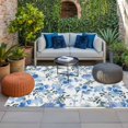 thumbnail image 2 of Blue Green Spring Floral Outdoor Rug for Patio/Deck/Porch, Non-Slip Large Area Rug 3 x 5 Ft, Watercolor Blooming Botanical Summer Indoor Outdoor Rugs Washable Area Rugs, Camping Rug Carpet Runner, 2 of 8