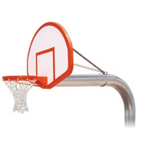 Tyrant Flight Steel-Fiberglass In Ground Fixed Height Basketball System, Columbia Blue