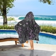 thumbnail image 3 of Yayeee Kids Hooded Towel with Hand Pockets Beach Soft Absorbent Bath Wrap 50 x 23.5 inch, Gothic Floral Print, 3 of 5