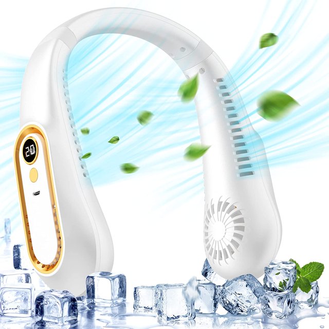 refrigeración de 720 ° para viajes al aire libre, ventilador de cuello portátil, ventilador de cuello personal con batería recargable USB ajustable de 5 velocidades para mujeres y hombres Shuxiu Wang 1327533063951