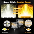 thumbnail image 2 of Auxbeam Faros LED de 4 Pulgadas 240W con Luz Antiniebla Ámbar y Blanca 6 Modos, 2 of 7
