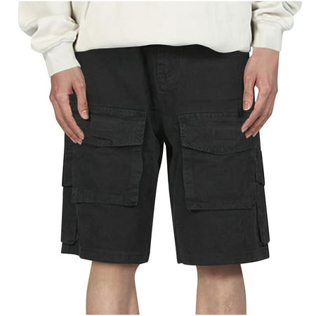 APEXFWDT Clearance Men s Hiking Cargo Shorts Outdoor Lightweight Shorts with Multipocket Casual Golf Work Travel Fishing Shorts L Black