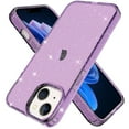 thumbnail image 1 of Allytech Case for iPhone 14 Case Glitter, Thin Slim Fit Soft TPU Sparkly Clear Glitter Shiny Bling Anti-Scratch Shockproof Protective Phone Cases for Women Girls, Purple, 1 of 5