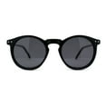 thumbnail image 2 of Polarized Hipster Round Keyhole Horn Rim Thin Plastic Sunglasses All Black, 2 of 4