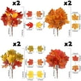 thumbnail image 2 of 8 Pcs Fall Decor Topboutique Artificial Fall Maple Leaves Stems Autumn Faux Leaf Branches Silk Maple Leaves Fall Bouquet Fake Plant Picks for Thanksgiving Home Fall Floral Arrangements, 2 of 6