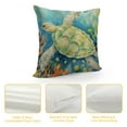 thumbnail image 4 of COMIO Outdoor Beach Throw Pillow Covers Blue Sea Turtle Seahorse Decorative Coastal Ocean Theme Decor Square Cushion Pillows Cover  Pillow Cases for Patio Couch Sofa Marine Animals, 4 of 5