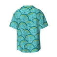 thumbnail image 2 of Xecao offers the Beautiful Seashells for Men's Casual Short-sleeved Shirt, a button-up collared shirt with a pocket, perfect for beach vacations and yacht travel in the X-Large size., 2 of 7