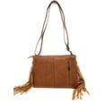 thumbnail image 3 of Texas West Handcrafted Genuine Leather Cowhide Women's Fringe Clutch Crossbody Bag in 3 Colors, 3 of 5