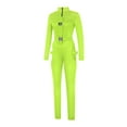 thumbnail image 2 of Qiylii Women Hollow Jumpsuit, Solid Color Turtleneck Long Sleeve Overalls, 2 of 8
