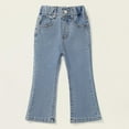 thumbnail image 2 of Qingpeng Girl's Casual High Waist Solid Denim Pants Stretchy Flare Leg Jeans with Pocket, 2 of 9
