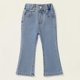 thumbnail image 2 of Odeerbi 2-10 Años Niñas Pantalones Vaqueros de Cintura Alta Acampanados Color Sólido Ligeramente Elásticos, 2 of 9