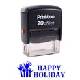 thumbnail image 2 of Printtoo HAPPY HOLIDAY Self Inking Rubber Stamp Office Stationary Custom Stamp-Blue, 2 of 2