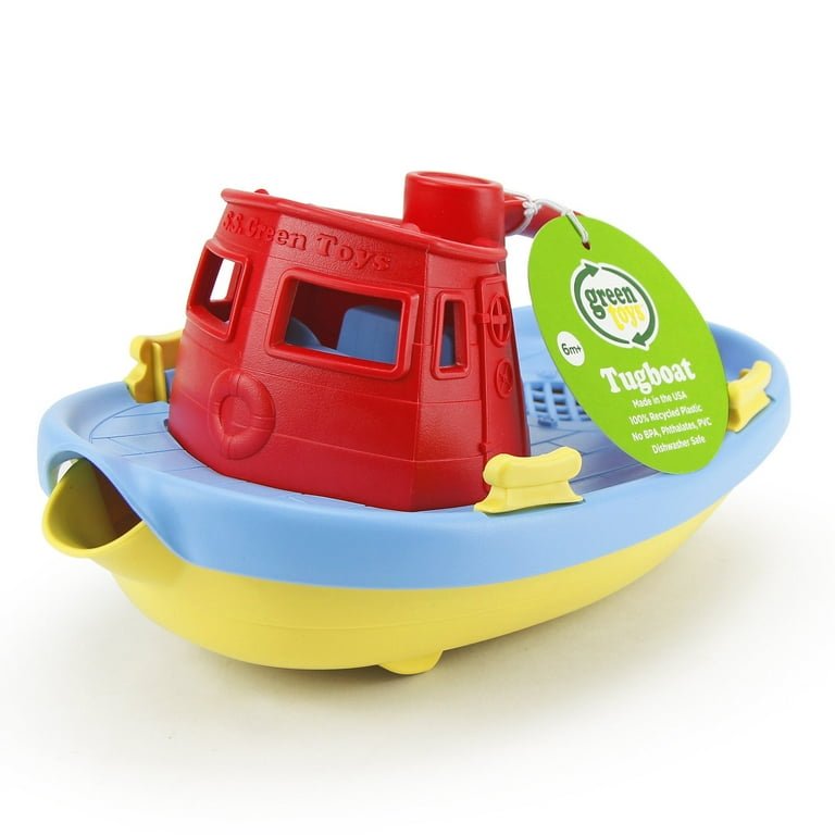 Green Toys: My First Tugboat Red Top Fun Floating Bathtime