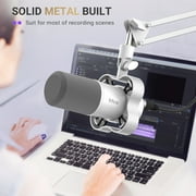 FIFINE K688 USB XLR Studio Microphone for PC Computer Recording, Podcast Dynamic Microphone for Live Streaming with Headphone Jack, Mute, Gain Control