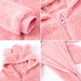 thumbnail image 5 of GYRATEDREAM Newborn Baby Bear Onesie Outfit Suit Girls Boys Fleece Jumpsuit Romper Hooded Coat Winter Clothes Outwear Snowsuit for 3-6M Pink, 5 of 8
