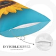 thumbnail image 3 of Naloa Golden Sunflower in Blue Pillowcase, Throw Pillowcase, Wrinkle-Free, Stain-Resistant with Hidden Zipper for Bedroom Sofa-20"x30", 3 of 6