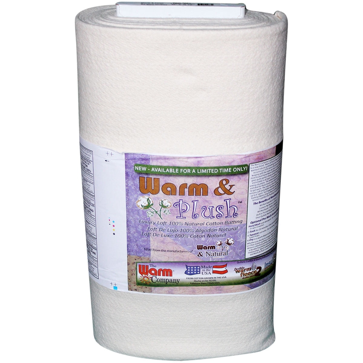 Warm & Plush Cotton Batting 45"x 10 Yard Bolt