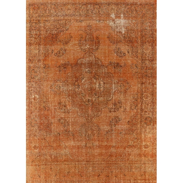 Ahgly Company Tapis d'Intérieur Rectangle Mid-Century Moderne Rouge Zone Orientale, 2' x 5'