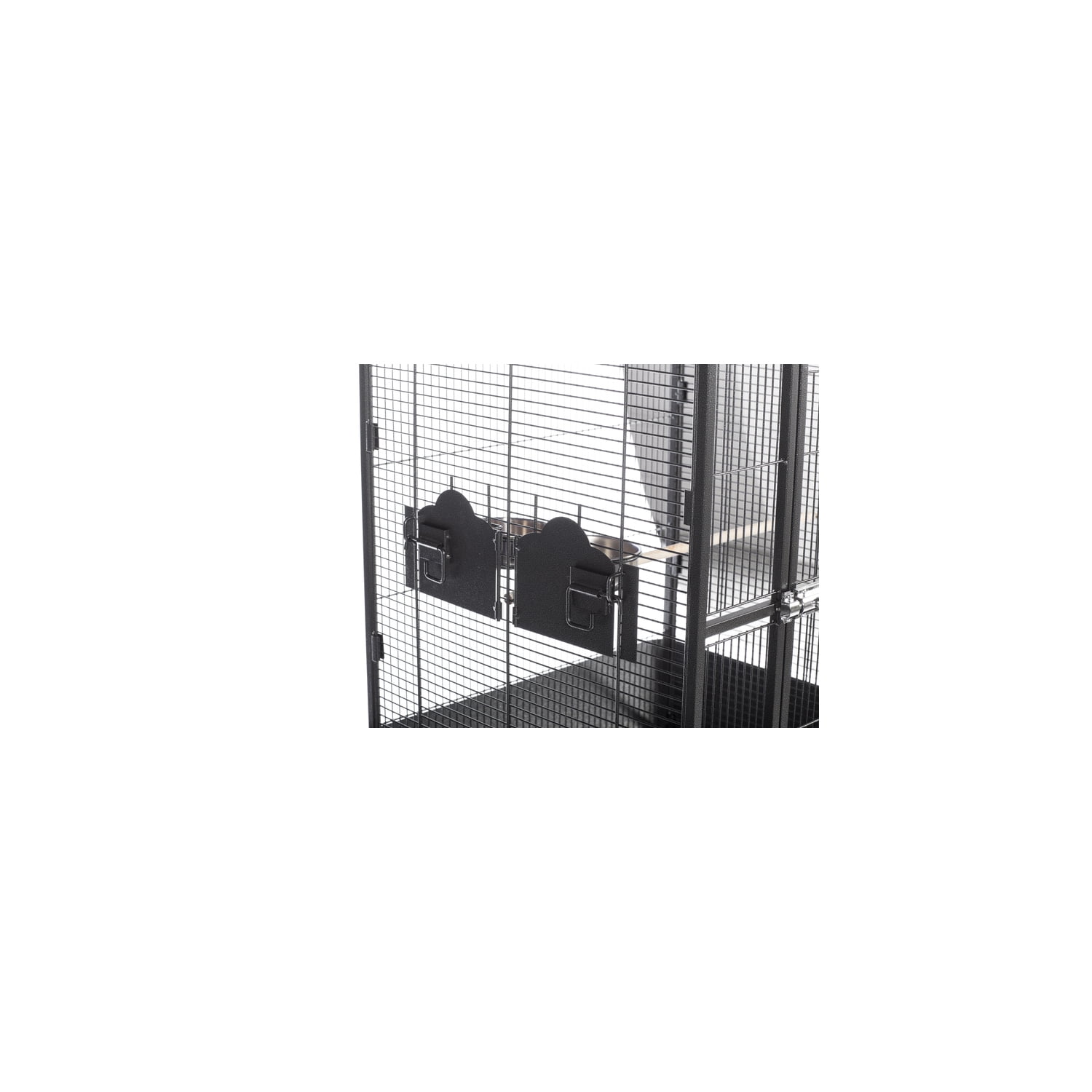 HomeStock Mid-Century Marvel Bird Cage with Retro-Inspired Design, Durable Construction, Spacious Interior, and Elegant Finish for Stylish-Color:Black Hammertone