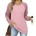 thumbnail image 3 of Oplxuo Oversized Sweatshirt for Women 2025 Fall Patchwork Crewneck Long Sleeve Pullover Tops Loose Fit Casual Raglan Shirts, 3 of 7