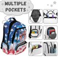 thumbnail image 3 of XYZCANDO American Bow 4Pcs School Backpack Set with Portable Lunch Bag Multifunctional Pencil Case Water Bottle Bag Carrier for Elementary Middle School Students, 3 of 7