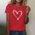 thumbnail image 6 of Valentines T-Shirt Print Graphic Tees Cute Love Heart Shirts Casual Short Sleeve, 6 of 8