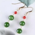 thumbnail image 5 of K-KED Natural 10mm Green Jade Gemstone Round Beads Earrings Eardrop Chain Lady Gift, 5 of 5