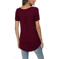 thumbnail image 3 of FIUFY Women's Summer Short Sleeve Tunic Tops Fit Pleated Blouses, 3 of 4