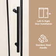 thumbnail image 2 of EastVita black Frameless Shower Door Sliding Shower Door with Explosion Proof Film Clear Glass Modern Design Clear Tempered Glass Stainless Steel Hardware Easy Installation Waterproof Seal, 2 of 5